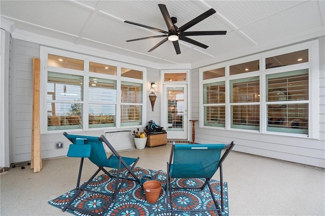 view of patio with ceiling fan