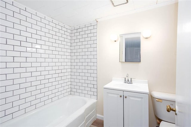 791 E Main St, Canton, GA 30114 - bathroom featuring toilet, vanity, and shower / bath combination