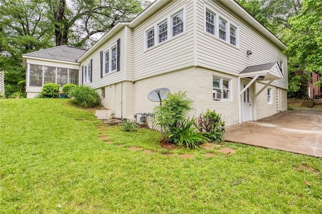 791 E Main St, Canton, GA 30114 - view of side of property with brick siding, a yard, and a patio