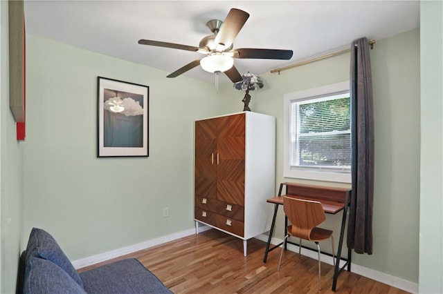 1202 Key Rd SE, Atlanta, GA 30316 - sitting room featuring wood finished floors, baseboards, and ceiling fan