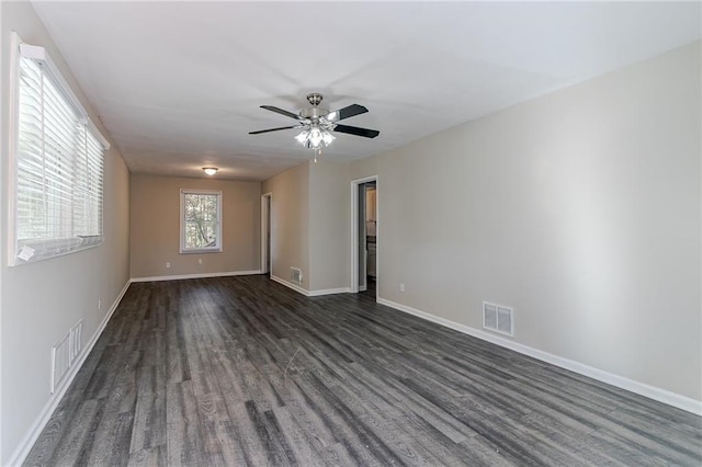 2329 Meadowlane Dr SW, Atlanta, GA 30311 - empty room with ceiling fan and dark hardwood / wood-style flooring