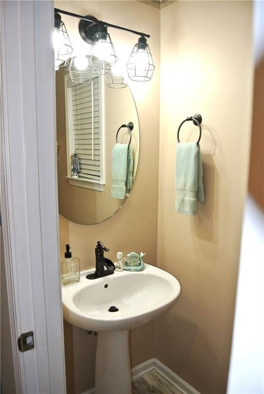 bathroom featuring hardwood / wood-style floors