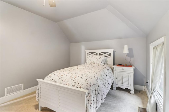 150 Henderson Farm Dr, Woodstock, GA 30188 - bedroom featuring carpet floors, lofted ceiling, and a ceiling fan