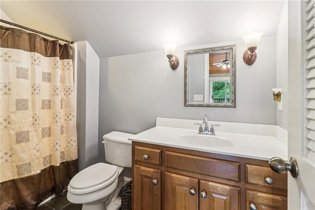150 Henderson Farm Dr, Woodstock, GA 30188 - full bathroom featuring vanity, a shower with curtain, and tile patterned flooring