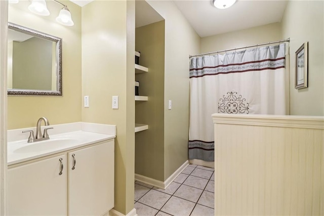150 Henderson Farm Dr, Woodstock, GA 30188 - full bathroom with vanity, tile patterned flooring, and a shower with curtain