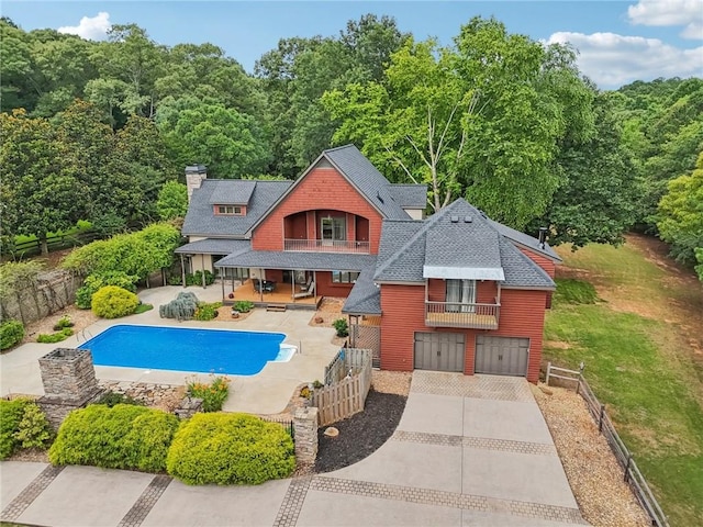 150 Henderson Farm Dr, Woodstock, GA 30188 - outdoor pool with a fenced backyard and a patio area