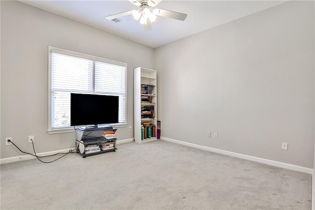 389 Mill Creek Bnd NE, Atlanta, GA 30307 - interior space with a ceiling fan, baseboards, and carpet