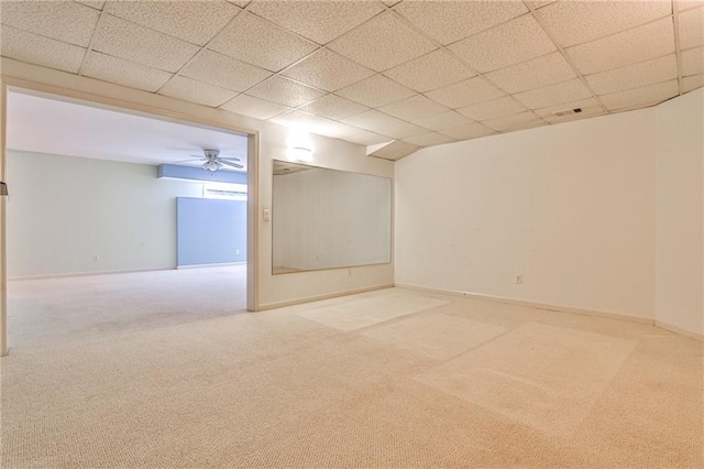 389 Mill Creek Bnd NE, Atlanta, GA 30307 - basement with carpet floors and a drop ceiling