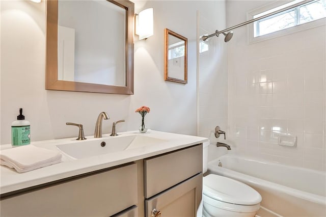 389 Mill Creek Bnd NE, Atlanta, GA 30307 - bathroom featuring vanity, bathtub / shower combination, and toilet