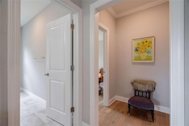 2010 Georgia Club Dr, Statham, GA 30666 - corridor with light wood-style flooring and crown molding