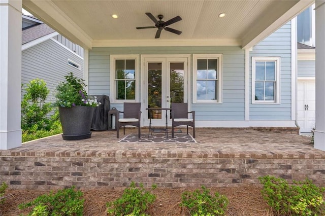 2010 Georgia Club Dr, Statham, GA 30666 - view of patio with french doors and ceiling fan