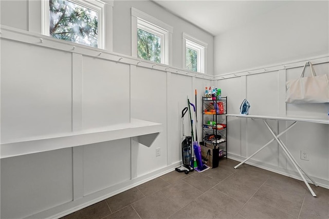 interior space with tile patterned floors