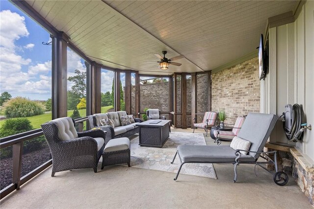view of patio with an outdoor fire pit