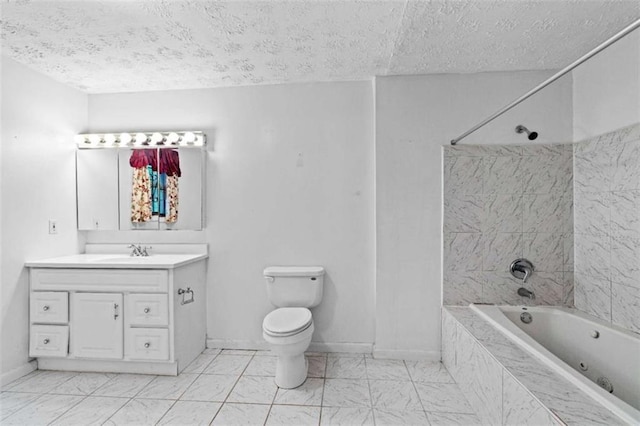 900 Fleetwood Cir, Atlanta, GA 30311 - full bath with vanity, toilet, a textured ceiling, tiled shower / bath, and baseboards