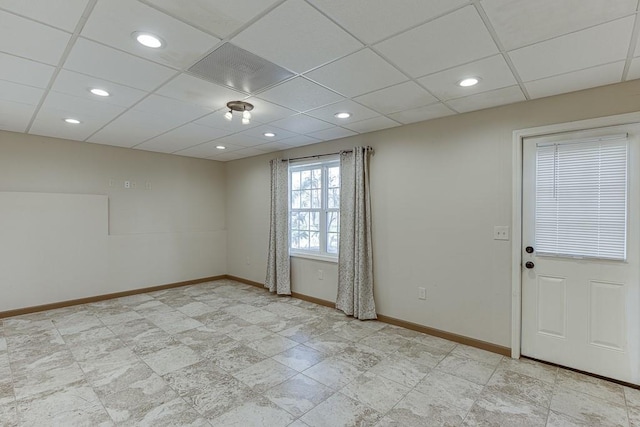 41 Pebble Ct, Hoschton, GA 30548 - empty room featuring baseboards, recessed lighting, and a paneled ceiling