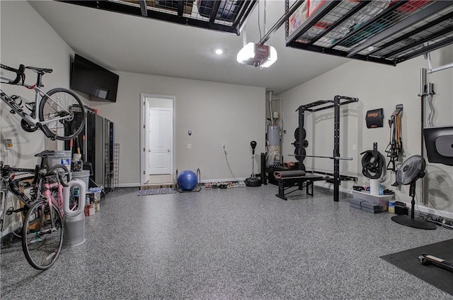 2657 Cedar Pine Way, Atlanta, GA 30360 - exercise room with baseboards, a garage, and water heater