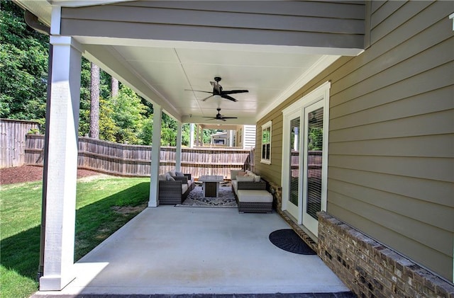 2657 Cedar Pine Way, Atlanta, GA 30360 - view of patio / terrace with an outdoor living space and a ceiling fan