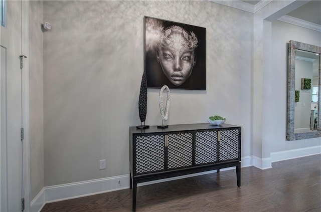 2657 Cedar Pine Way, Atlanta, GA 30360 - hallway featuring ornamental molding, baseboards, and wood finished floors