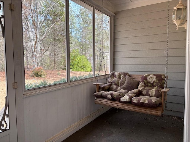 view of unfurnished sunroom