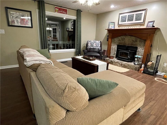 655 Chester Harris Dr, Dallas, GA 30132 - living area with baseboards, wood finished floors, and recessed lighting
