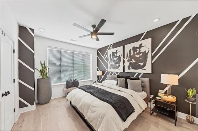 701 Pryor St SW Unit 5, Atlanta, GA 30315 - bedroom with wood finished floors, baseboards, ceiling fan, and recessed lighting
