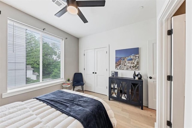 701 Pryor St SW Unit 5, Atlanta, GA 30315 - bedroom featuring light wood-style flooring and ceiling fan