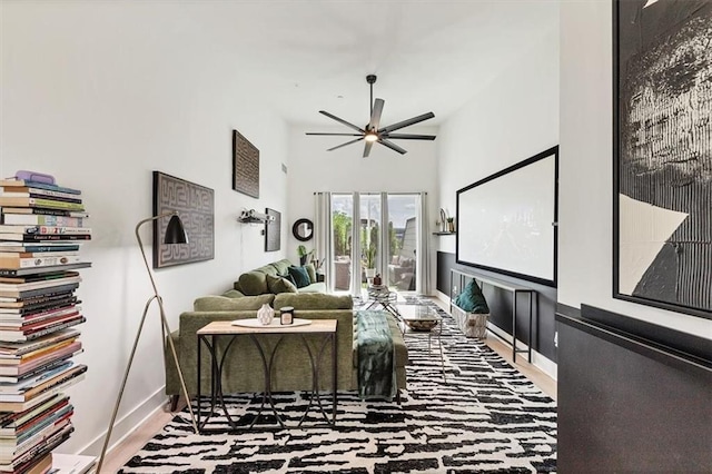 701 Pryor St SW Unit 5, Atlanta, GA 30315 - living area featuring a ceiling fan, baseboards, and wood finished floors