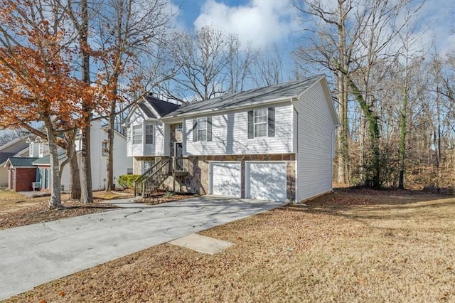 bi-level home with a garage