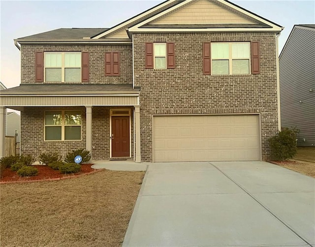 view of front facade with a garage