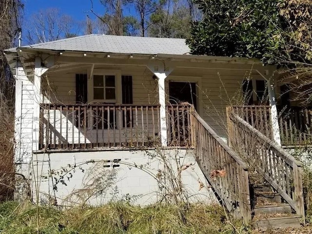 exterior space featuring covered porch