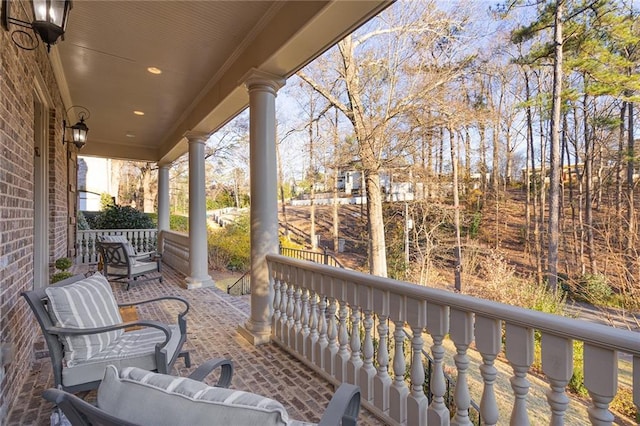 view of patio / terrace featuring covered porch