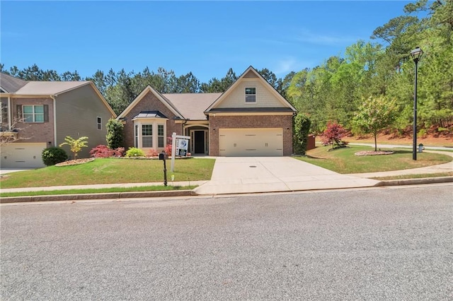 30 Lismore Way, Newnan, GA 30263 - view of front of house featuring driveway, a front lawn, and brick siding