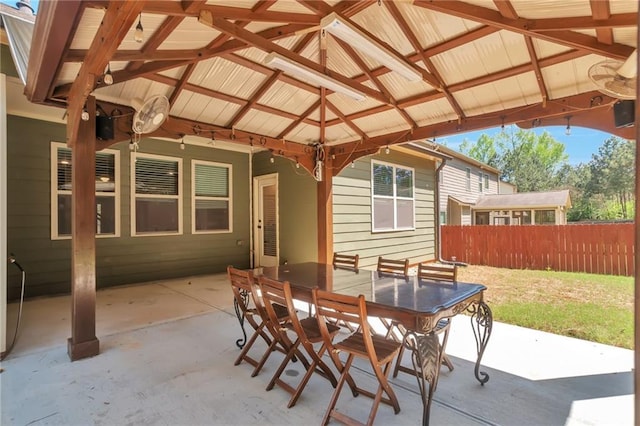 30 Lismore Way, Newnan, GA 30263 - view of patio with fence, outdoor dining space, and a gazebo