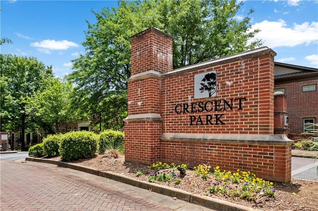 view of community sign
