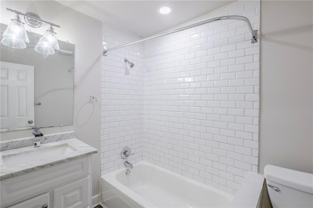3735 Boulder Park Dr SW, Atlanta, GA 30331 - full bath featuring toilet, bathing tub / shower combination, vanity, and recessed lighting
