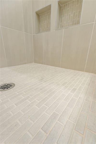 interior space with walk in shower