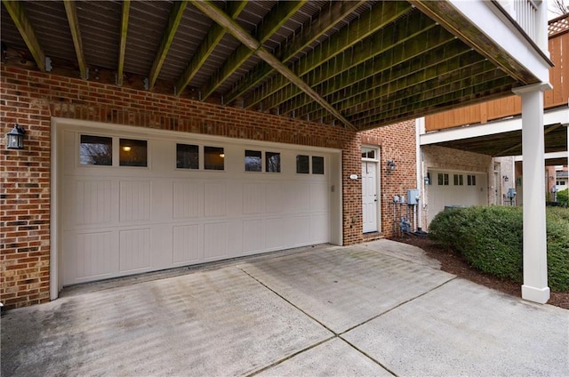 garage with driveway