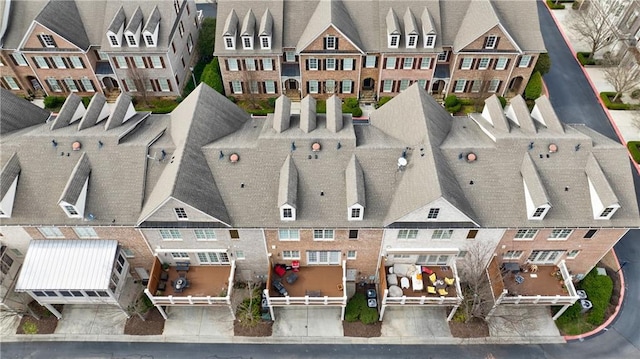 drone / aerial view with a residential view