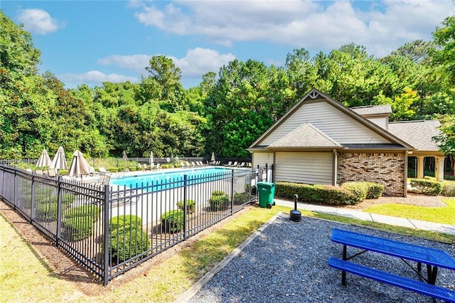 view of pool with a patio