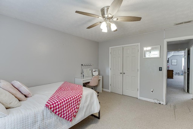 1751 Fire Side Ct, Jefferson, GA 30549 - bedroom with carpet, a closet, and ceiling fan