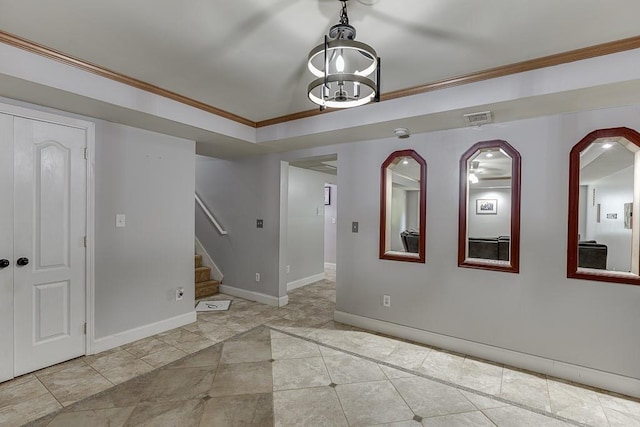 1751 Fire Side Ct, Jefferson, GA 30549 - tiled foyer with crown molding and stairs