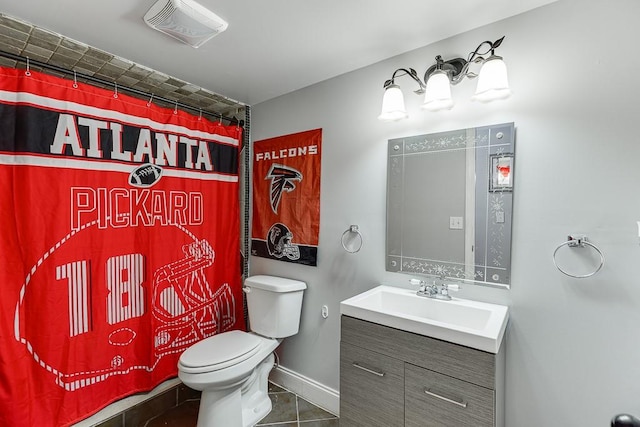 1751 Fire Side Ct, Jefferson, GA 30549 - bathroom with vanity, curtained shower, and tile patterned floors