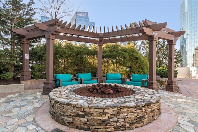 view of patio / terrace featuring a pergola