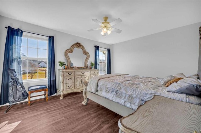 276 Arbor Gate Dr, Cornelia, GA 30531 - bedroom with multiple windows, wood finished floors, and ceiling fan