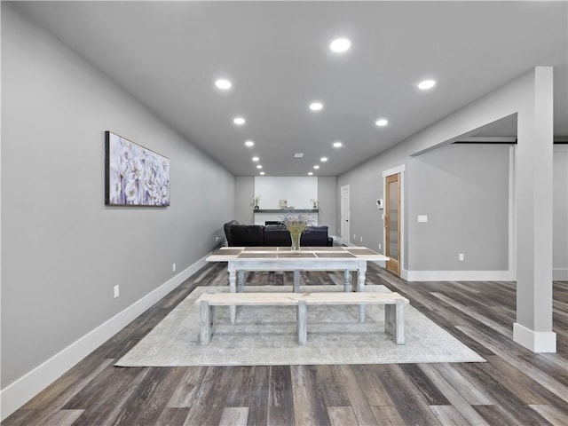 interior space featuring dark hardwood / wood-style flooring