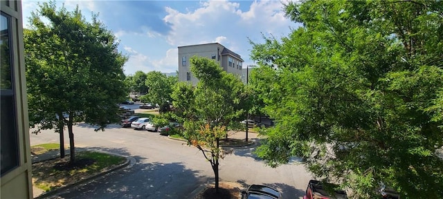 view of road featuring curbs