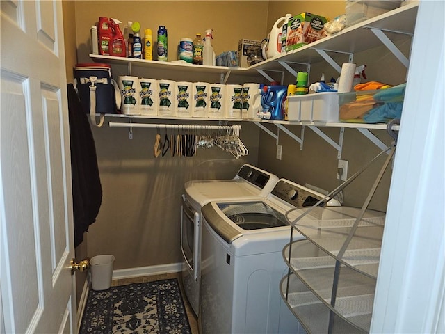 washroom with separate washer and dryer