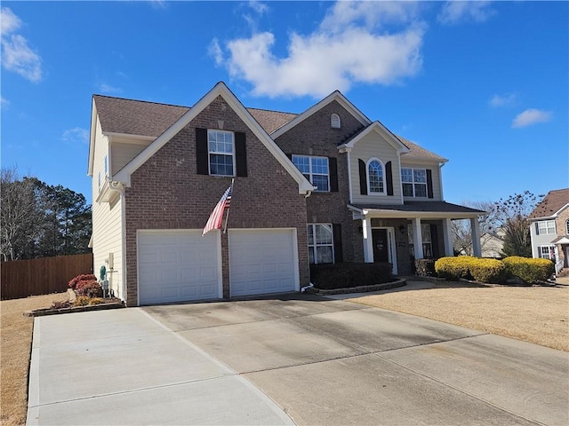 view of front of house featuring a garage