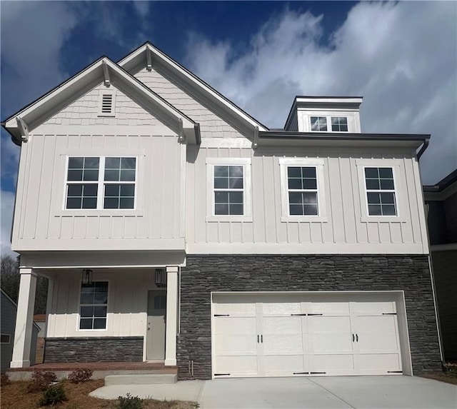 view of front of house with a garage