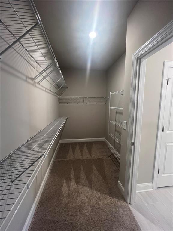 spacious closet with carpet flooring